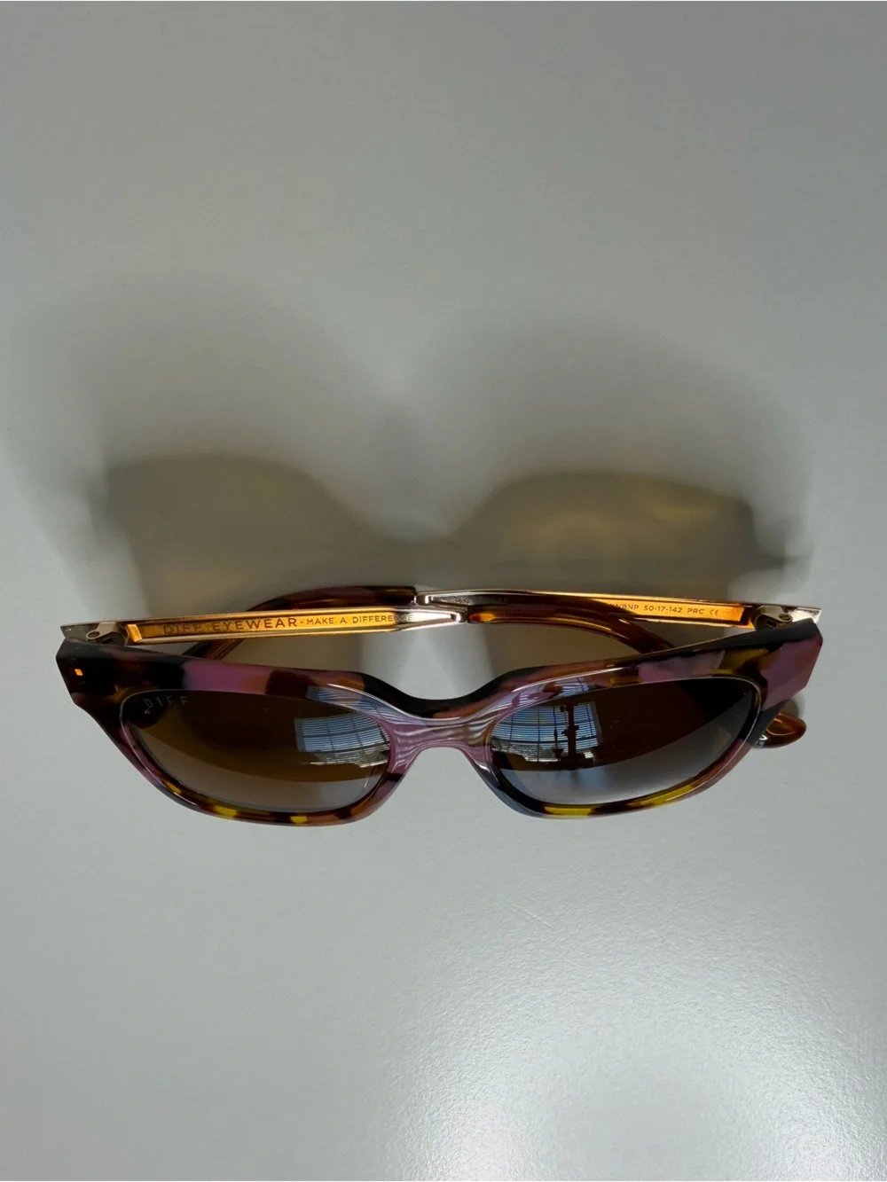 DIFF Bella XS Polarized Sunglasses Tortoise Square Cat Eye Acetate $128